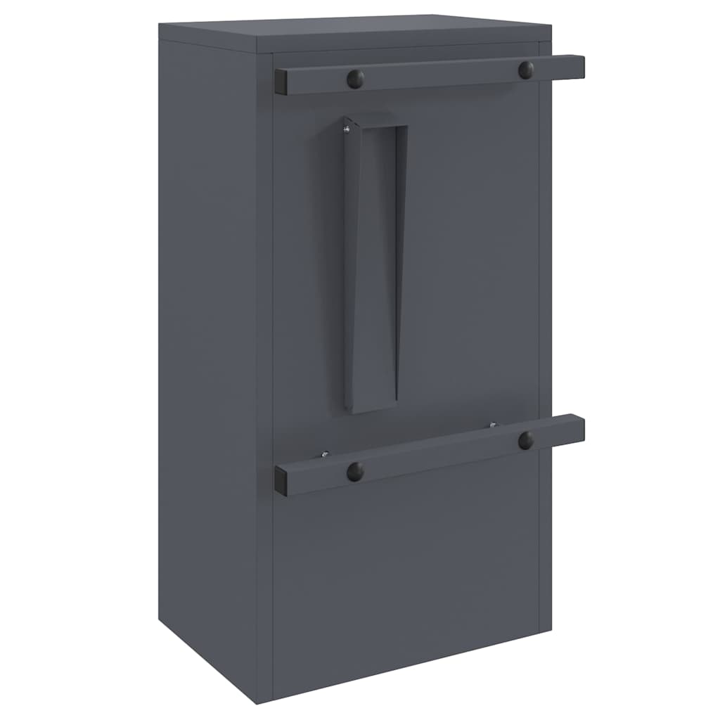 Brievenbus met opslag met slot Antraciet 30 x 20 x 55 cm Staal is nu te koop bij PeponiXL, paradijselijk wonen!