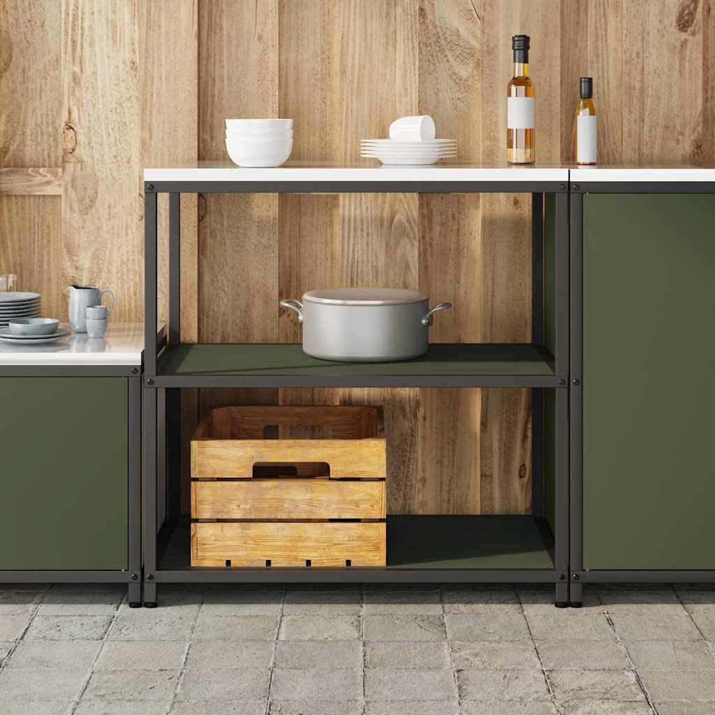 Keukenopslag met plank Olijf Groen 90 x 50 x 92 cm Staal is nu te koop bij PeponiXL, paradijselijk wonen!