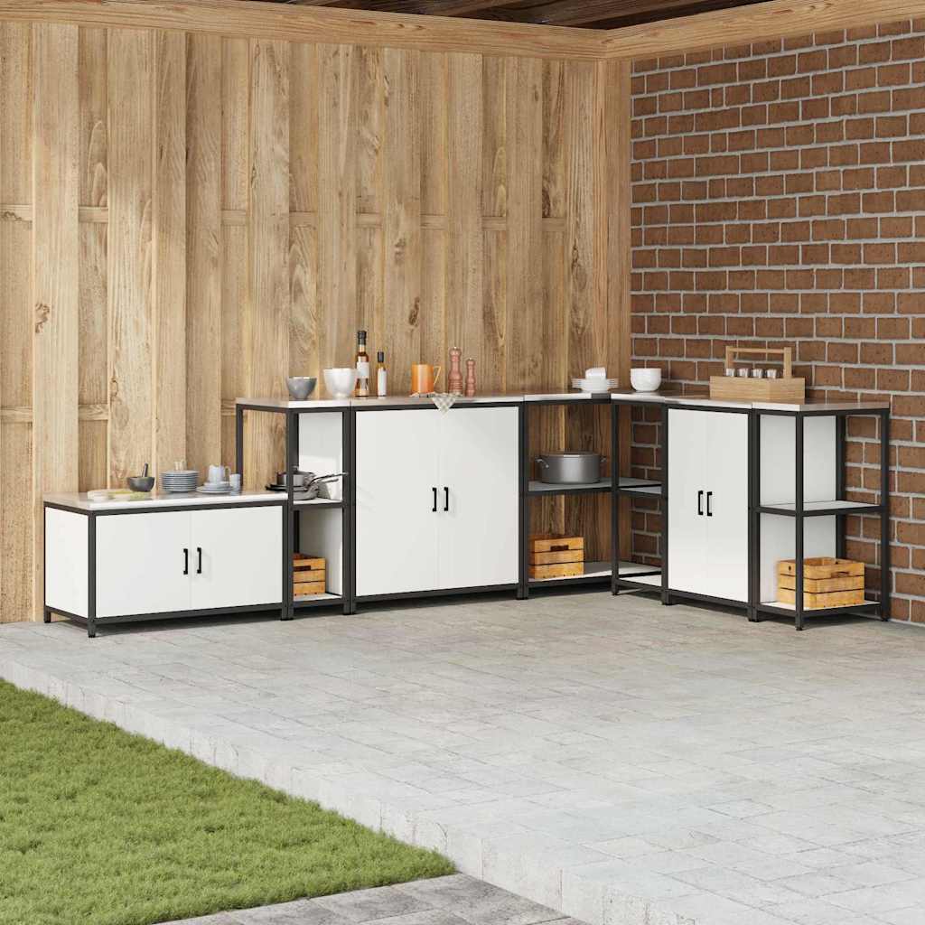 Keukenopslag met plank met opslag Wit 30 x 50 x 92 cm Staal is nu te koop bij PeponiXL, paradijselijk wonen!