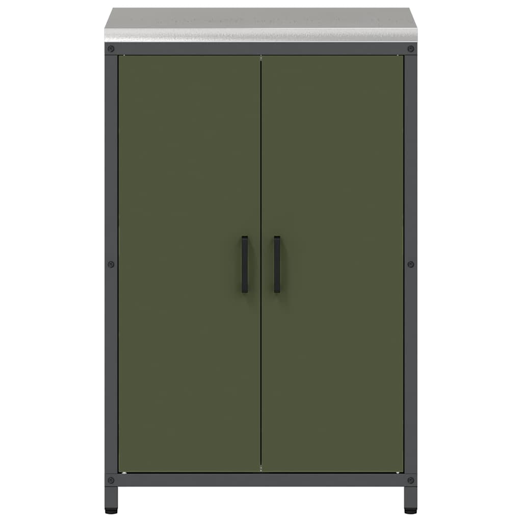 Keukenopslag met plank Olijf Groen 60 x 50 x 92 cm Staal is nu te koop bij PeponiXL, paradijselijk wonen!