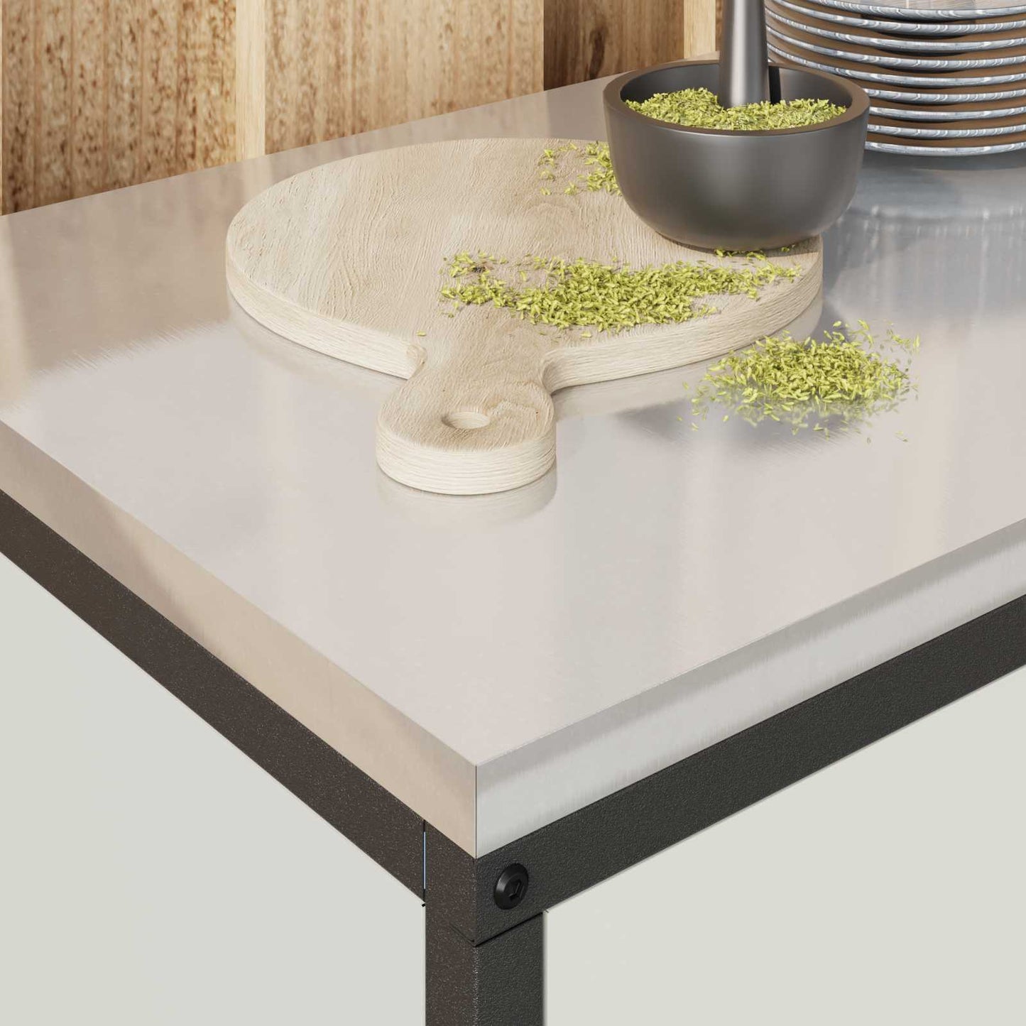 Keukenopslag met plank met opslag Wit 90 x 50 x 53 cm Staal is nu te koop bij PeponiXL, paradijselijk wonen!
