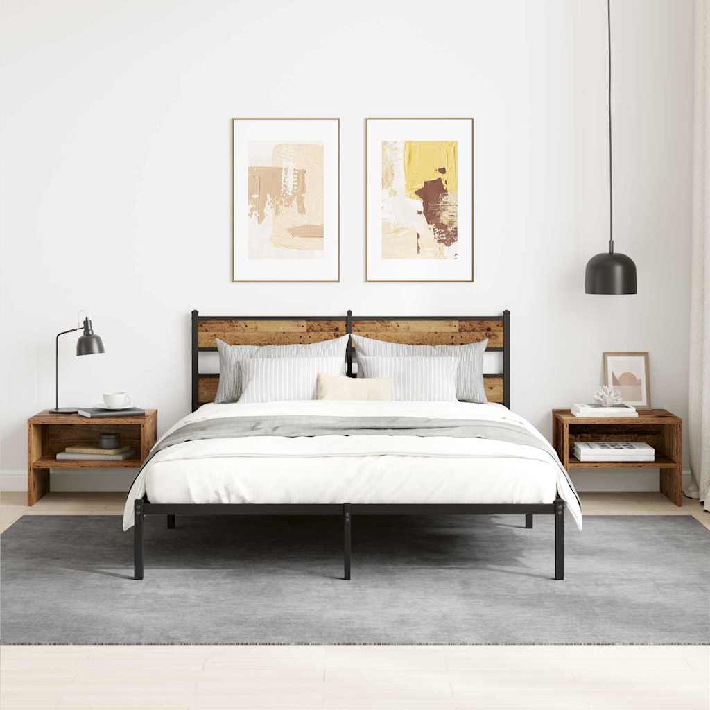 Nachtkastje 2 pcs Oud hout 40 x 40 x 30 cm Bewerkt hout is nu te koop bij PeponiXL, paradijselijk wonen!