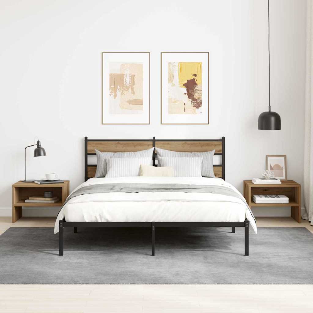 Nachtkastje 2 pcs artisanaal eikenkleurig 40 x 40 x 30 cm is nu te koop bij PeponiXL, paradijselijk wonen!