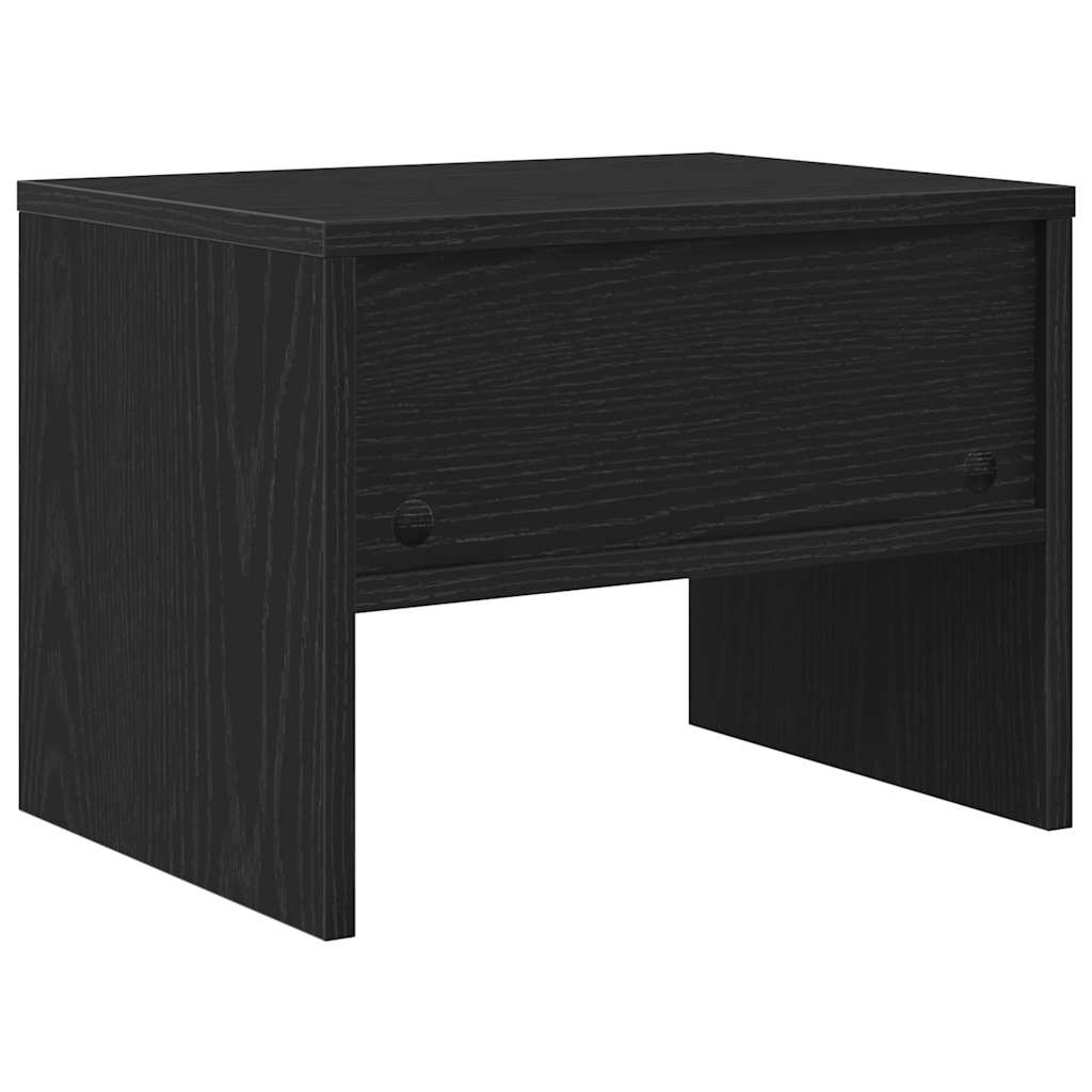 Nachtkastje Zwart eiken 40 x 40 x 30 cm Bewerkt hout is nu te koop bij PeponiXL, paradijselijk wonen!