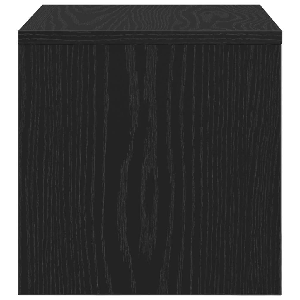 Nachtkastje Zwart eiken 40 x 40 x 30 cm Bewerkt hout is nu te koop bij PeponiXL, paradijselijk wonen!