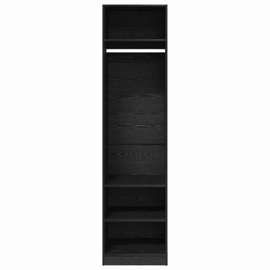 Kledingkast met plank Zwart Eiken 50 x 50 x 200 cm Bewerkt hout is nu te koop bij PeponiXL, paradijselijk wonen!