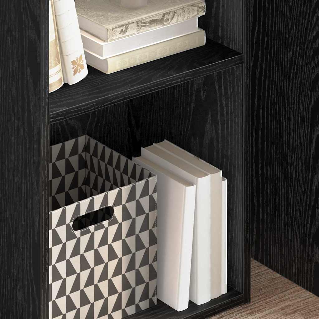 Boekenkast Zwart Eiken 40 x 30 x 77 cm Bewerkt hout is nu te koop bij PeponiXL, paradijselijk wonen!