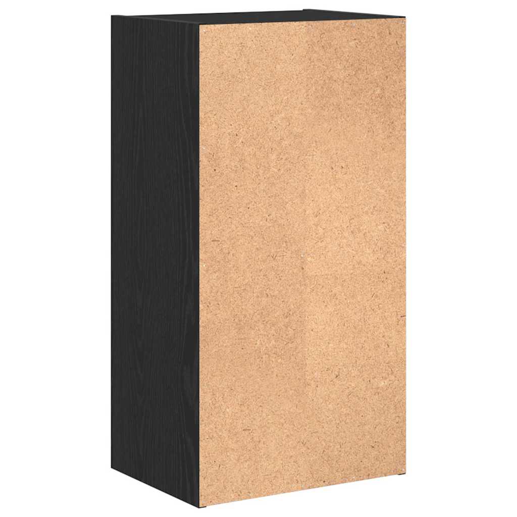 Boekenkast Zwart Eiken 40 x 30 x 77 cm Bewerkt hout is nu te koop bij PeponiXL, paradijselijk wonen!
