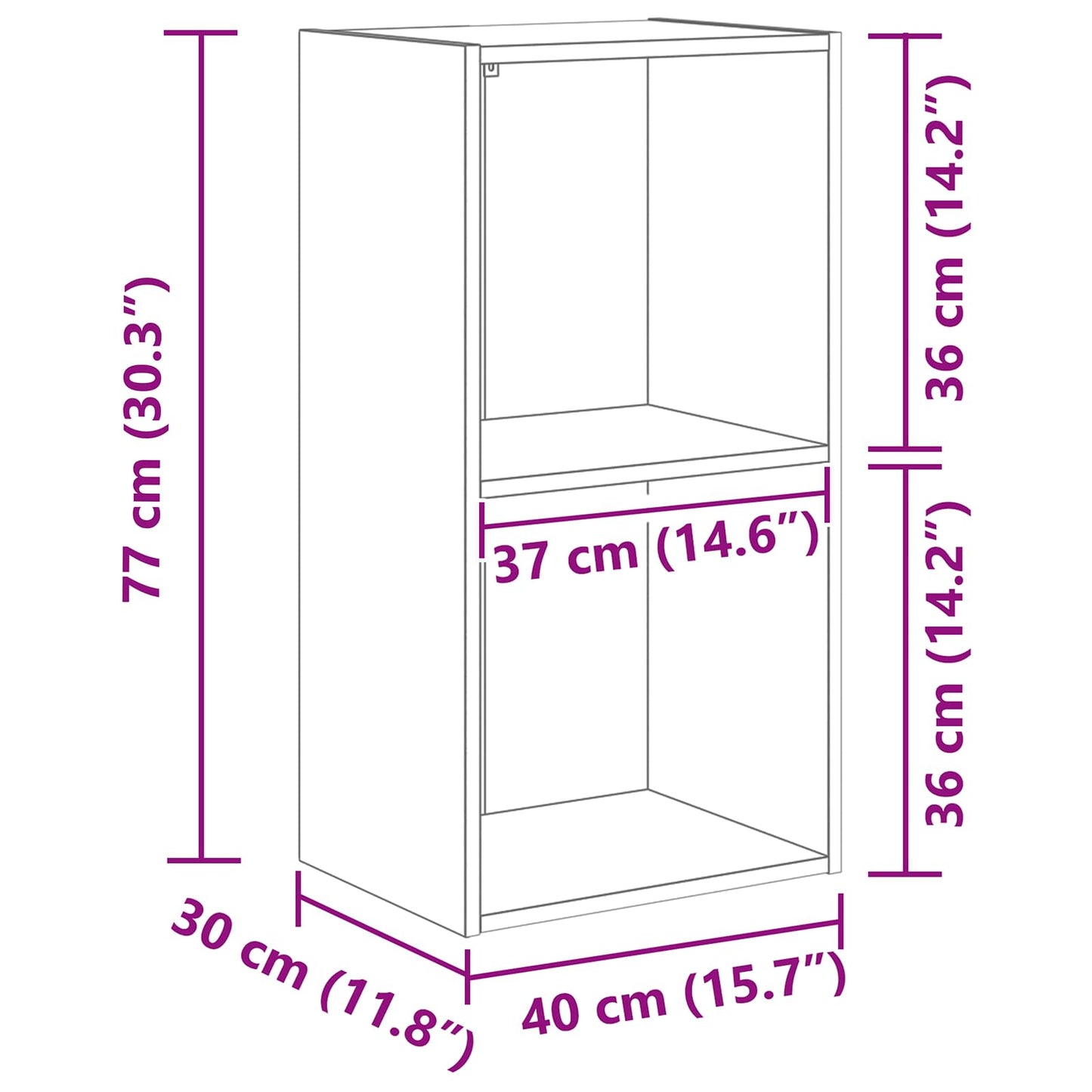 Boekenkast Zwart Eiken 40 x 30 x 77 cm Bewerkt hout is nu te koop bij PeponiXL, paradijselijk wonen!