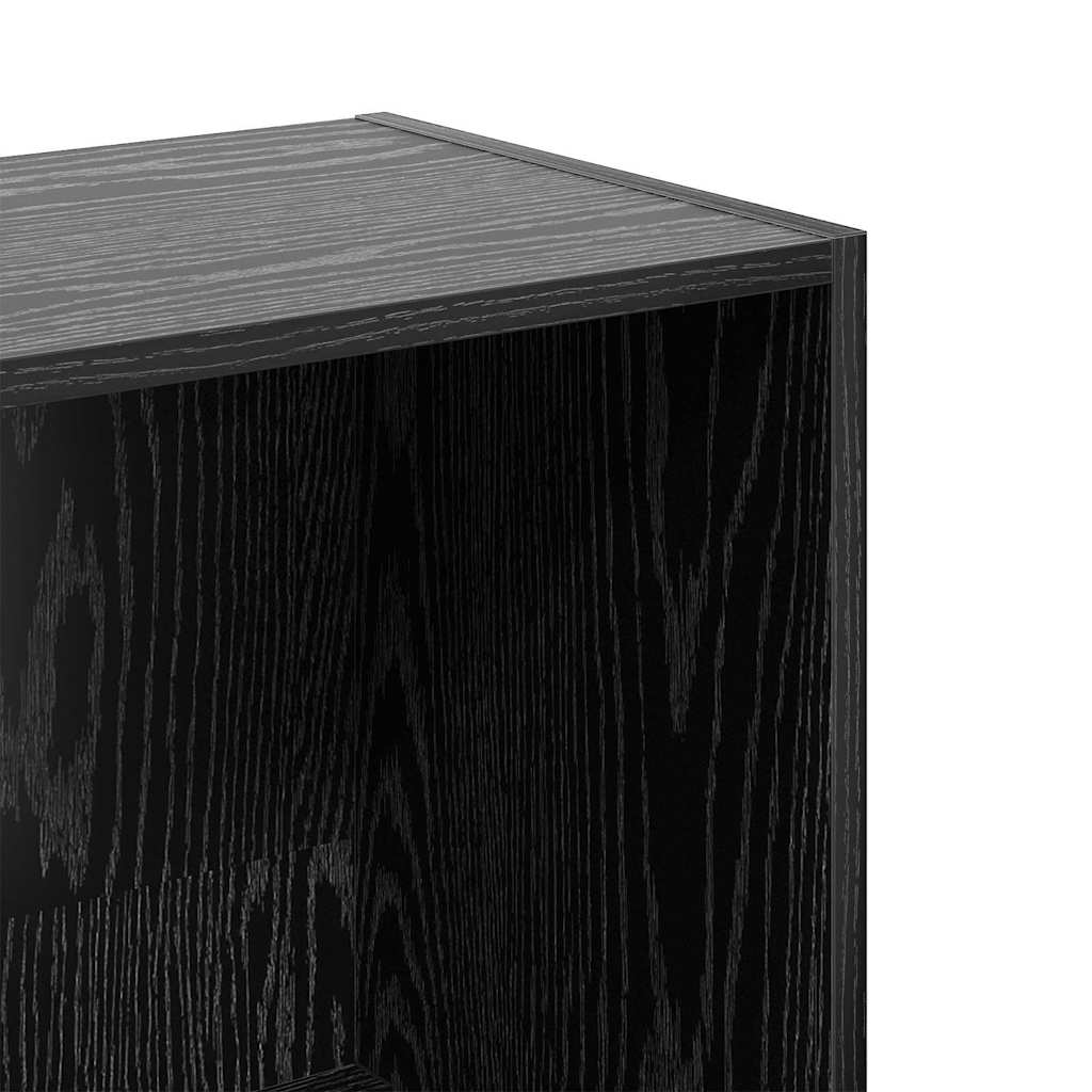 Boekenkast Zwart Eiken 40 x 30 x 114 cm Bewerkt hout is nu te koop bij PeponiXL, paradijselijk wonen!