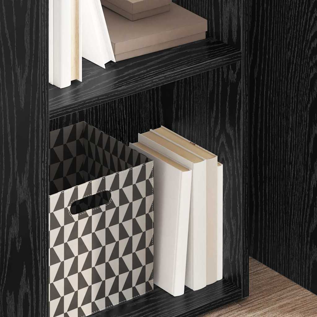 Boekenkast Zwart Eiken 40 x 30 x 114 cm Bewerkt hout is nu te koop bij PeponiXL, paradijselijk wonen!