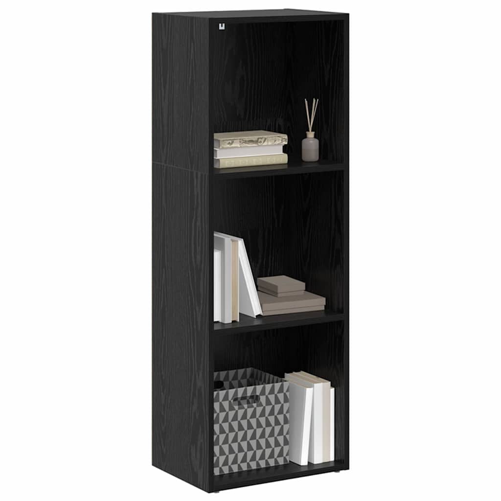 Boekenkast Zwart Eiken 40 x 30 x 114 cm Bewerkt hout is nu te koop bij PeponiXL, paradijselijk wonen!