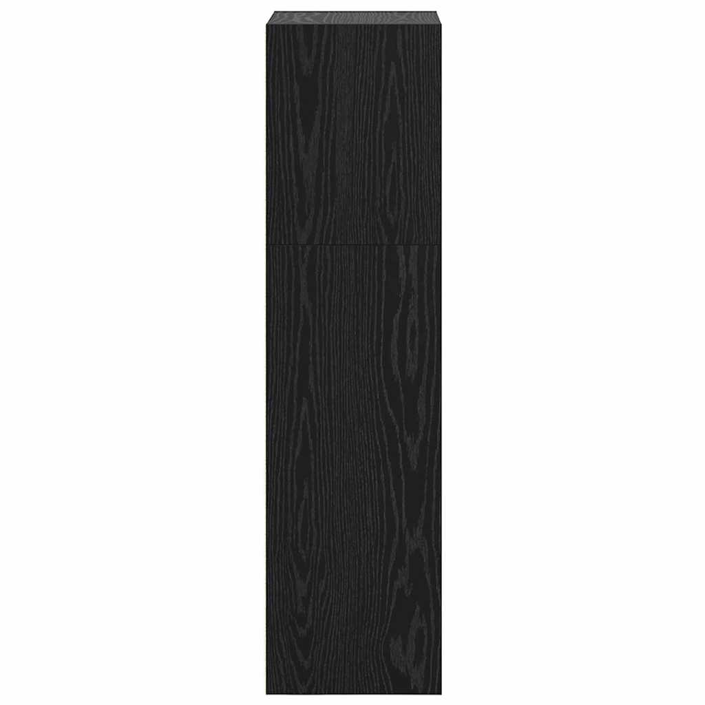 Boekenkast Zwart Eiken 40 x 30 x 114 cm Bewerkt hout is nu te koop bij PeponiXL, paradijselijk wonen!