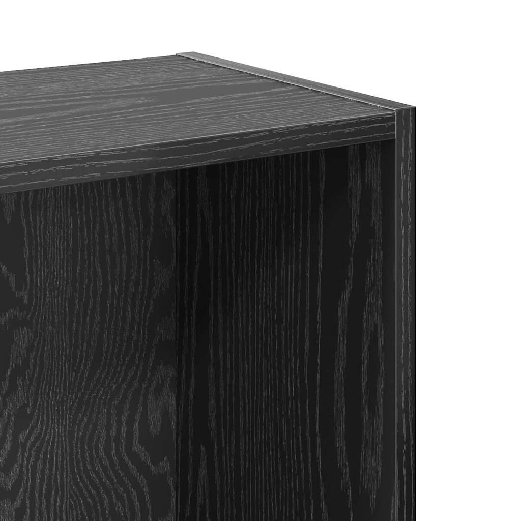 Boekenkast Zwart Eiken 80 x 24 x 76 cm Bewerkt hout is nu te koop bij PeponiXL, paradijselijk wonen!