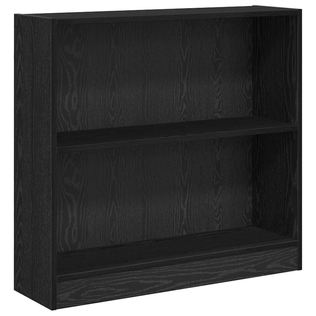 Boekenkast Zwart Eiken 80 x 24 x 76 cm Bewerkt hout is nu te koop bij PeponiXL, paradijselijk wonen!