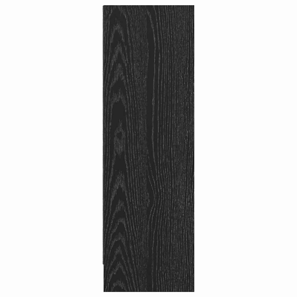 Boekenkast Zwart Eiken 80 x 24 x 76 cm Bewerkt hout is nu te koop bij PeponiXL, paradijselijk wonen!