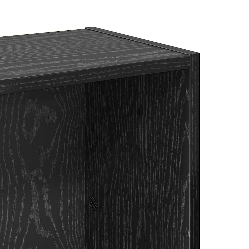 Boekenkast Zwart Eiken 80 x 24 x 109 cm Bewerkt hout is nu te koop bij PeponiXL, paradijselijk wonen!