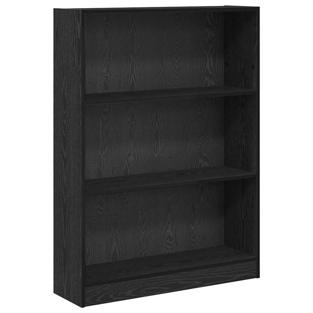 Boekenkast Zwart Eiken 80 x 24 x 109 cm Bewerkt hout is nu te koop bij PeponiXL, paradijselijk wonen!