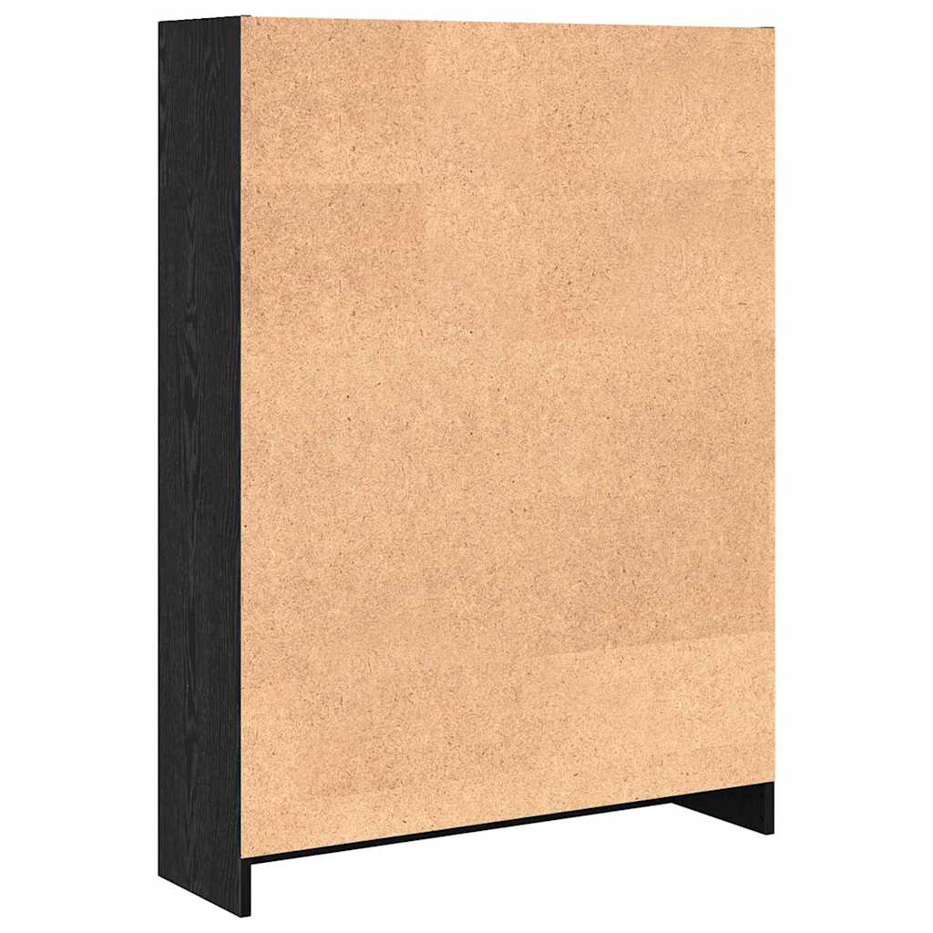 Boekenkast Zwart Eiken 80 x 24 x 109 cm Bewerkt hout is nu te koop bij PeponiXL, paradijselijk wonen!