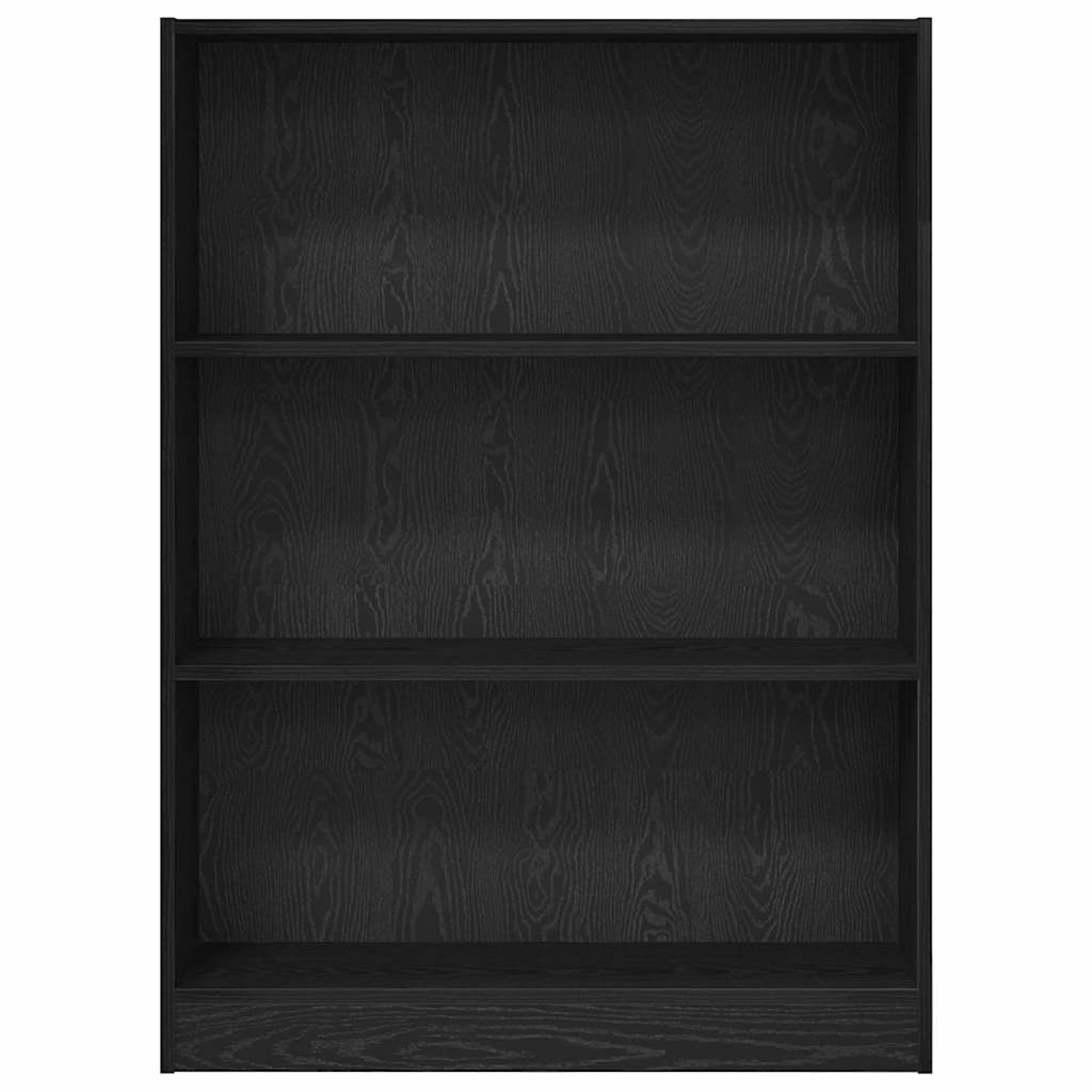 Boekenkast Zwart Eiken 80 x 24 x 109 cm Bewerkt hout is nu te koop bij PeponiXL, paradijselijk wonen!
