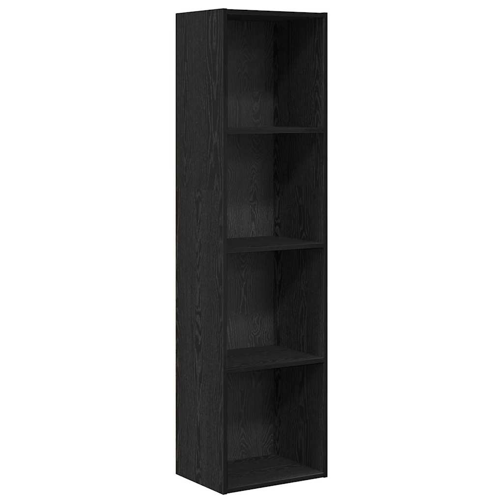 Boekenkast Zwart Eiken 40 x 30 x 152 cm Bewerkt hout is nu te koop bij PeponiXL, paradijselijk wonen!