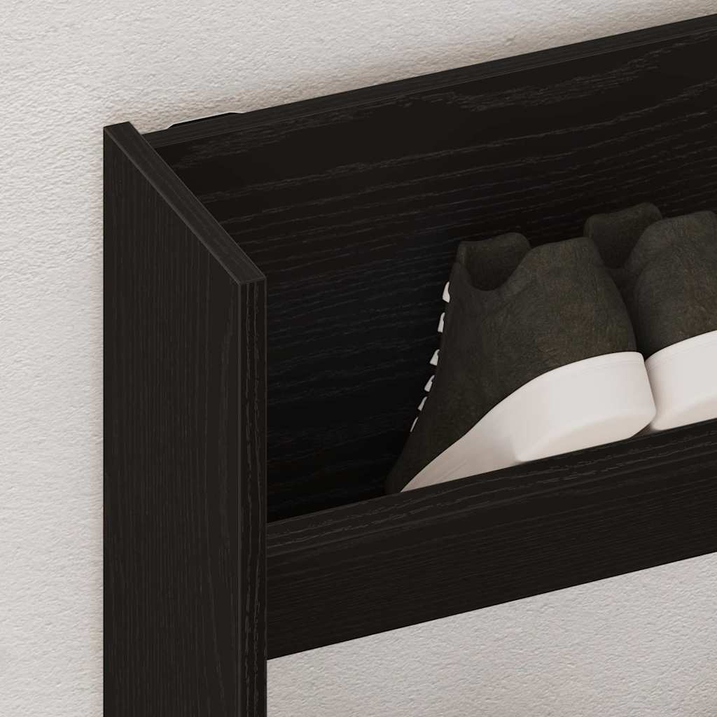 Schoenenkast met plank Zwart Eiken 82 x 18 x 60 cm Bewerkt hout is nu te koop bij PeponiXL, paradijselijk wonen!