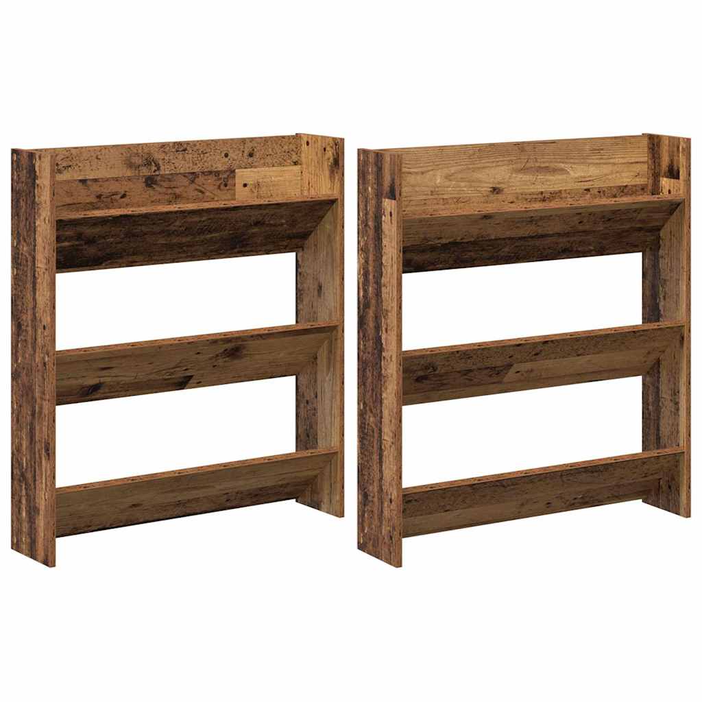 Schoenenkast 2 pcs Oud hout 84 x 18 x 90 cm Bewerkt hout is nu te koop bij PeponiXL, paradijselijk wonen!