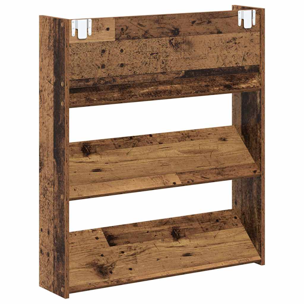 Schoenenkast 2 pcs Oud hout 84 x 18 x 90 cm Bewerkt hout is nu te koop bij PeponiXL, paradijselijk wonen!