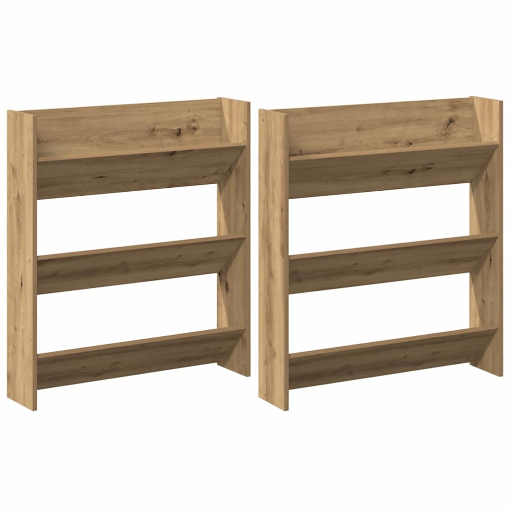 Schoenenkast 2 pcs Artisan Eiken 85 x 18 x 90 cm Bewerkt hout is nu te koop bij PeponiXL, paradijselijk wonen!
