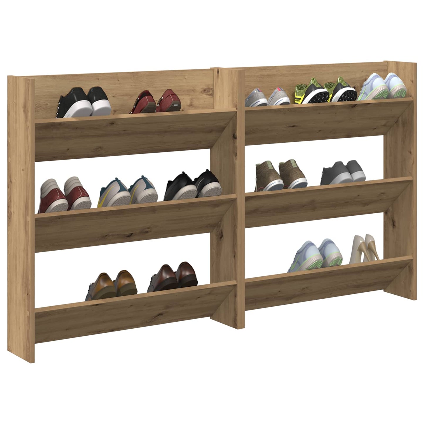Schoenenkast 2 pcs Artisan Eiken 85 x 18 x 90 cm Bewerkt hout is nu te koop bij PeponiXL, paradijselijk wonen!