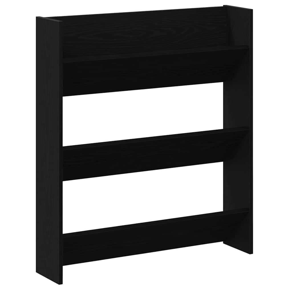 Schoenenkast 2 pcs Zwart Eiken 86 x 18 x 90 cm Bewerkt hout is nu te koop bij PeponiXL, paradijselijk wonen!