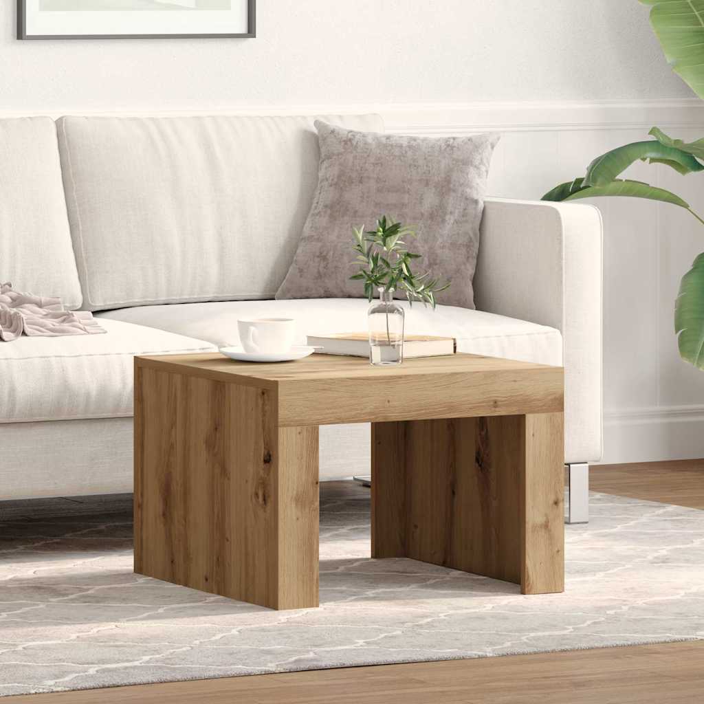 Salontafel Artisan Eiken 50 x 50 x 35 cm Bewerkt hout is nu te koop bij PeponiXL, paradijselijk wonen!