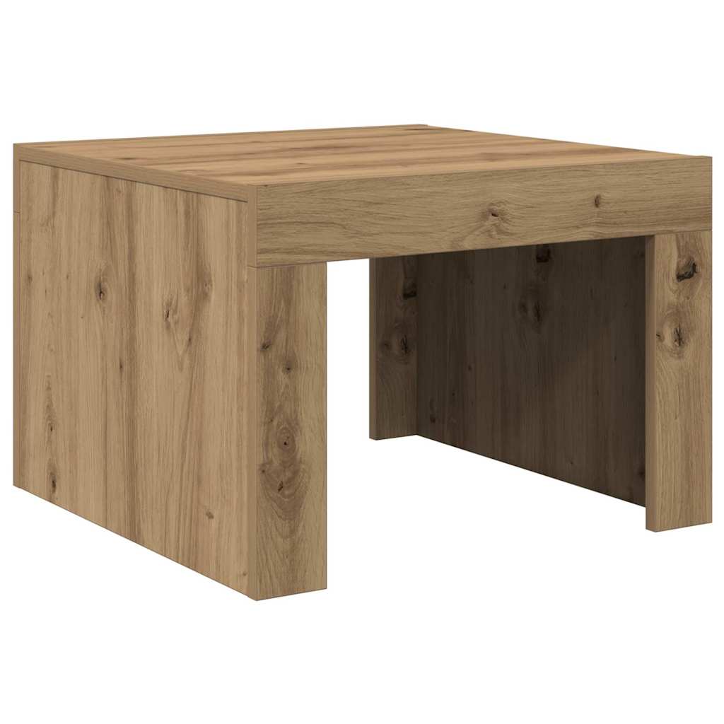 Salontafel Artisan Eiken 50 x 50 x 35 cm Bewerkt hout is nu te koop bij PeponiXL, paradijselijk wonen!