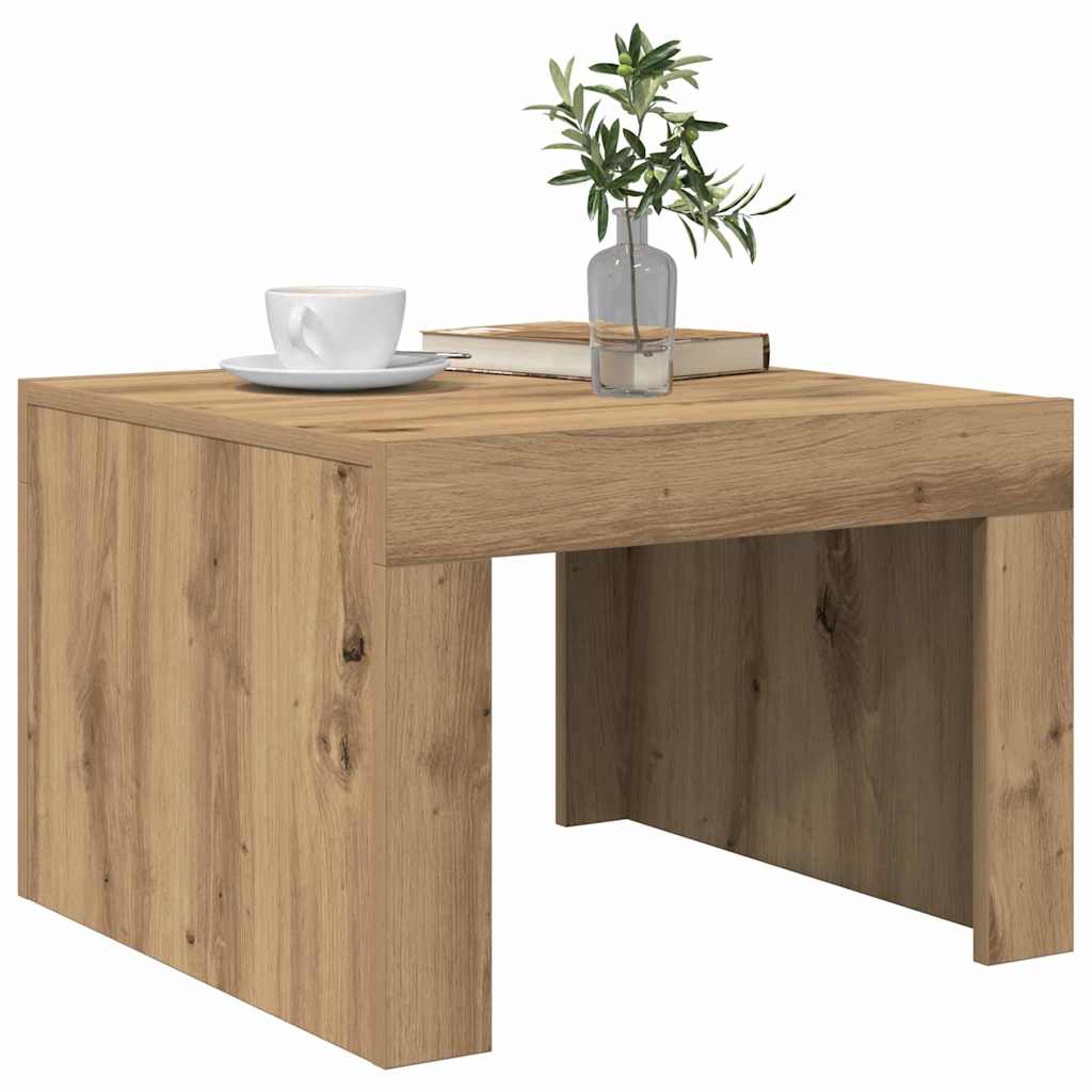 Salontafel Artisan Eiken 50 x 50 x 35 cm Bewerkt hout is nu te koop bij PeponiXL, paradijselijk wonen!