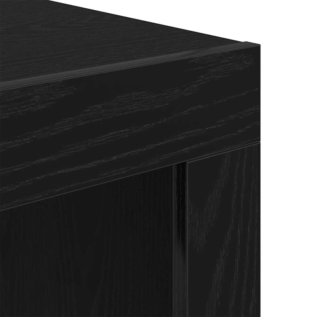 Salontafel Zwart Eiken 50 x 50 x 35 cm Bewerkt hout is nu te koop bij PeponiXL, paradijselijk wonen!