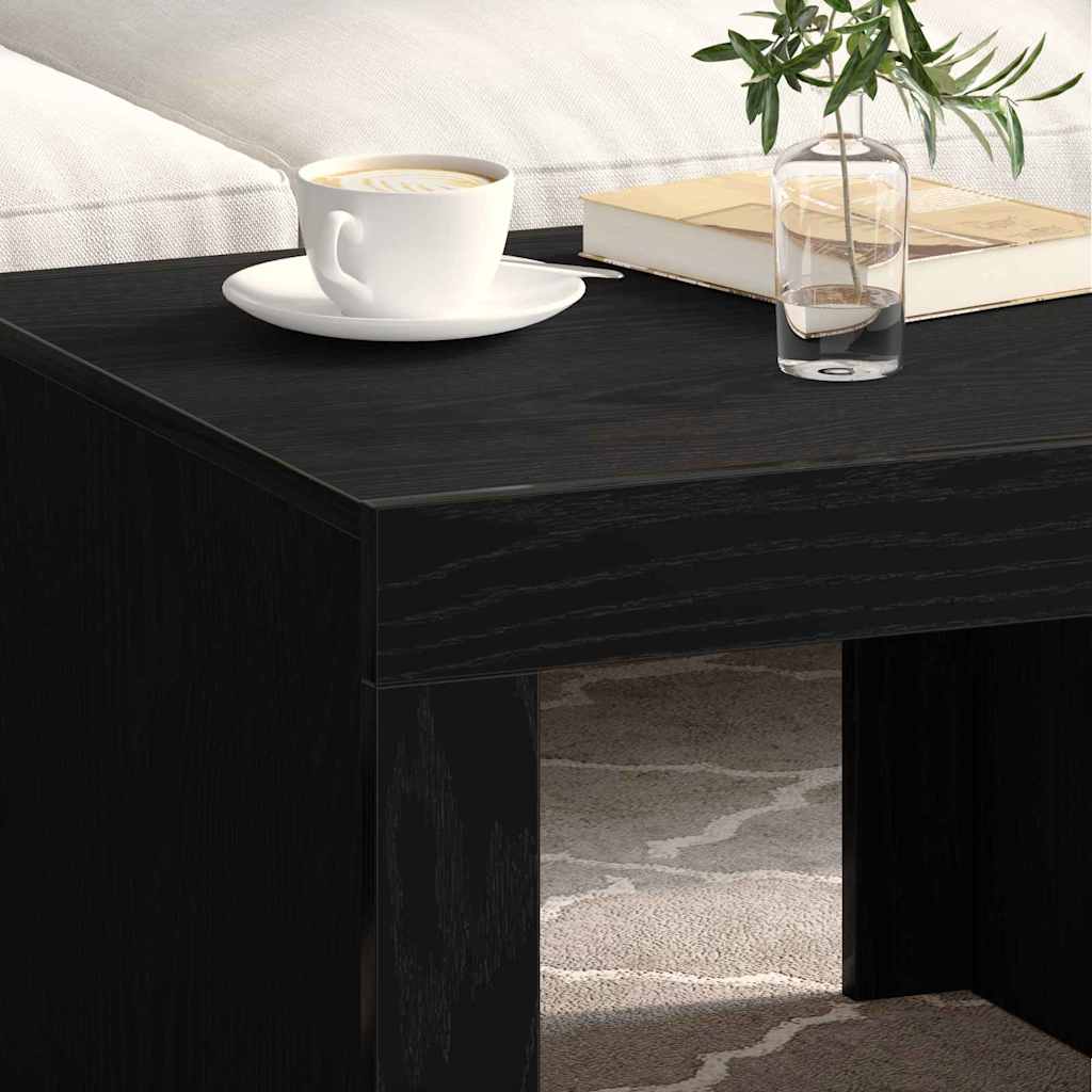 Salontafel Zwart Eiken 50 x 50 x 35 cm Bewerkt hout is nu te koop bij PeponiXL, paradijselijk wonen!