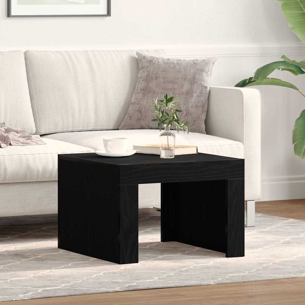 Salontafel Zwart Eiken 50 x 50 x 35 cm Bewerkt hout is nu te koop bij PeponiXL, paradijselijk wonen!