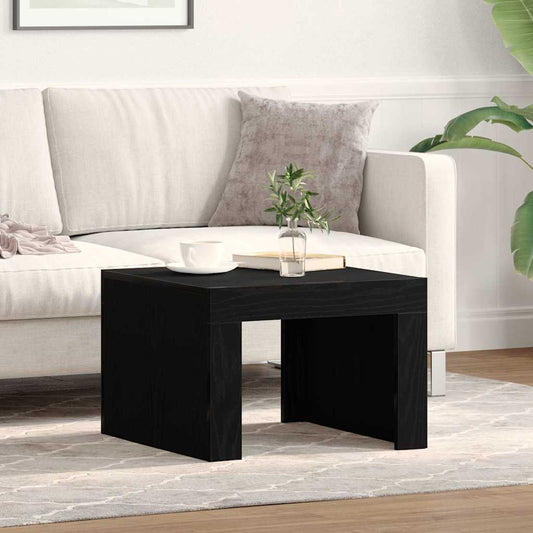 Salontafel Zwart Eiken 50 x 50 x 35 cm Bewerkt hout is nu te koop bij PeponiXL, paradijselijk wonen!