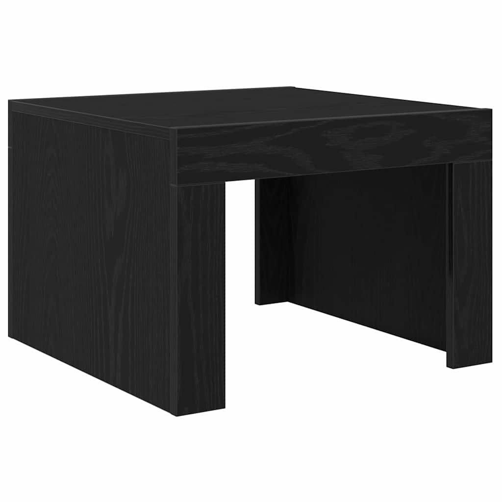 Salontafel Zwart Eiken 50 x 50 x 35 cm Bewerkt hout is nu te koop bij PeponiXL, paradijselijk wonen!