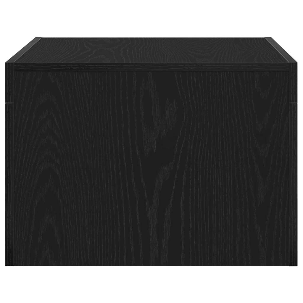 Salontafel Zwart Eiken 50 x 50 x 35 cm Bewerkt hout is nu te koop bij PeponiXL, paradijselijk wonen!