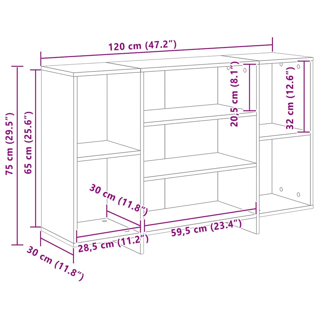 Dressoir Artisan Eiken 120 x 30 x 75 cm Bewerkt hout is nu te koop bij PeponiXL, paradijselijk wonen!