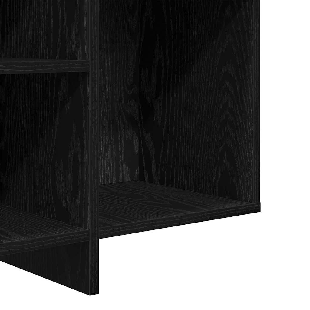 Dressoir Zwart Eiken 120 x 30 x 75 cm Bewerkt hout is nu te koop bij PeponiXL, paradijselijk wonen!