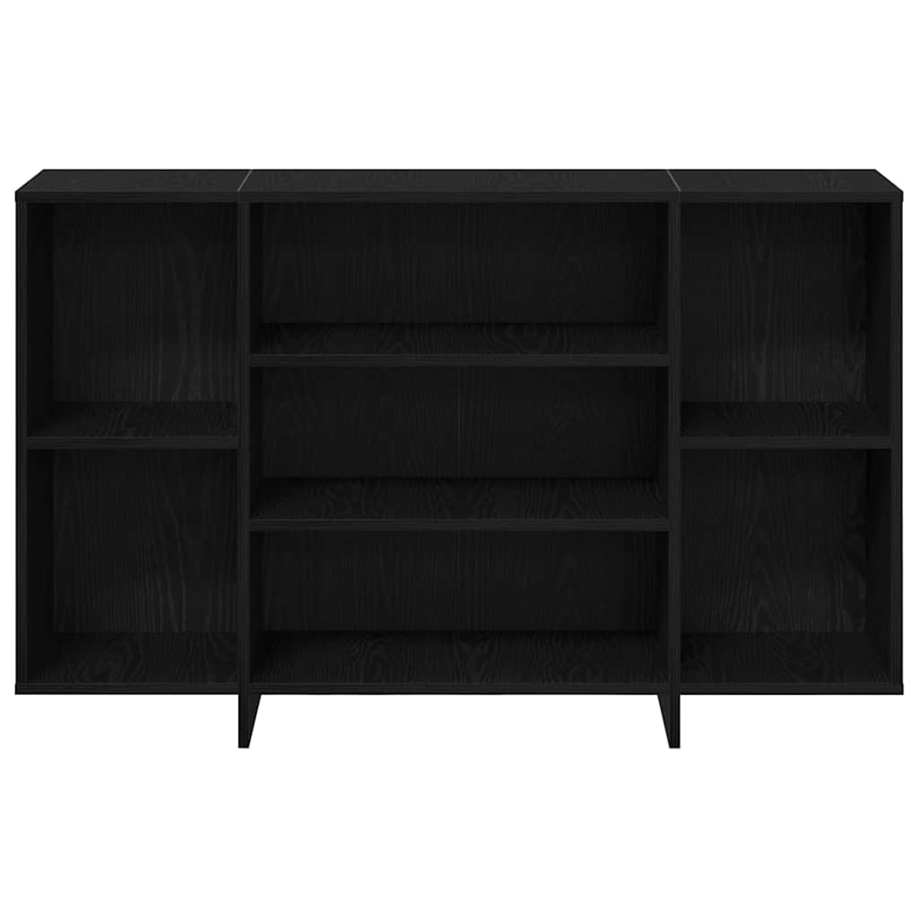 Dressoir Zwart Eiken 120 x 30 x 75 cm Bewerkt hout is nu te koop bij PeponiXL, paradijselijk wonen!
