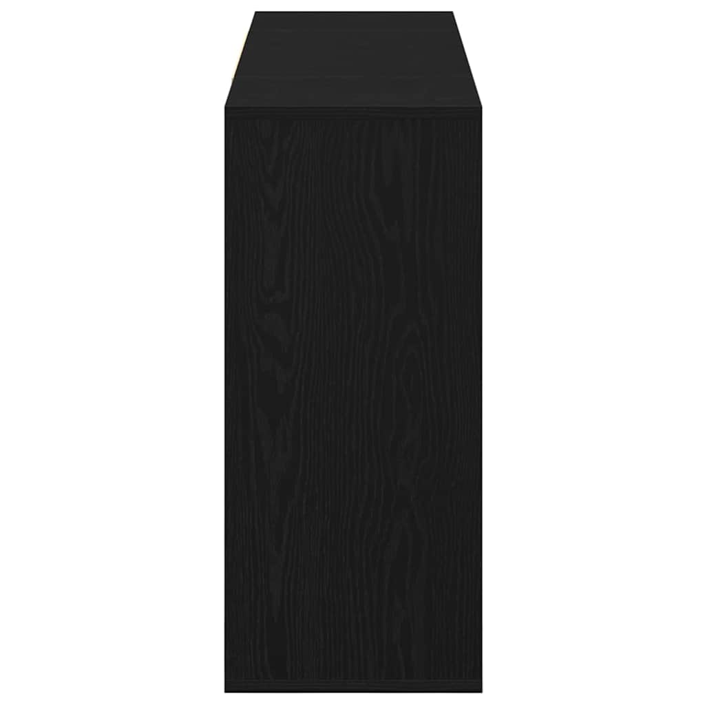 Dressoir Zwart Eiken 120 x 30 x 75 cm Bewerkt hout is nu te koop bij PeponiXL, paradijselijk wonen!