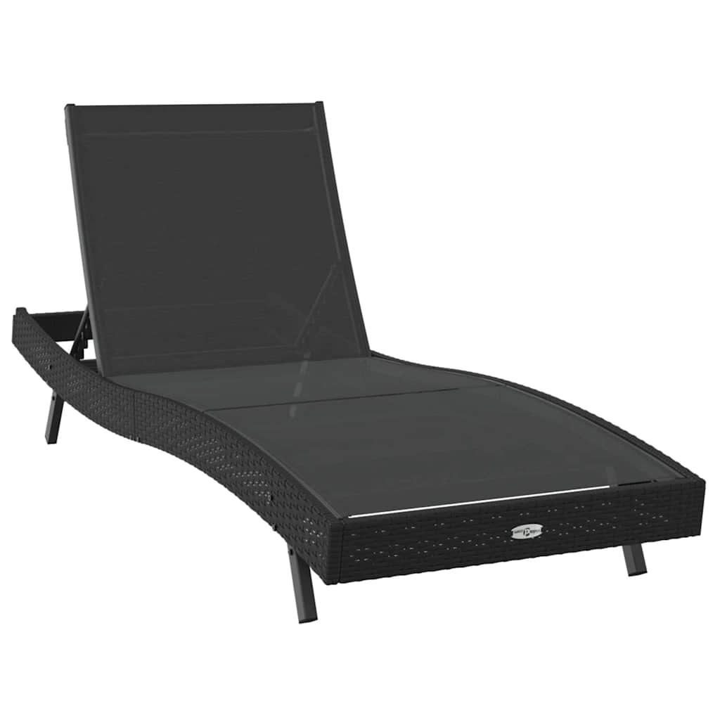 Ligstoel 3 pcs Zwart 197 x 70 x 82 cm poly rattan is nu te koop bij PeponiXL, paradijselijk wonen!
