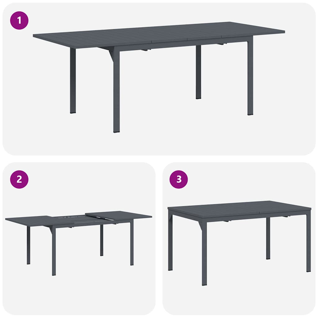 Buiten Eettafel 2 pcs Antraciet 210 x 90 x 73 cm Staal is nu te koop bij PeponiXL, paradijselijk wonen!