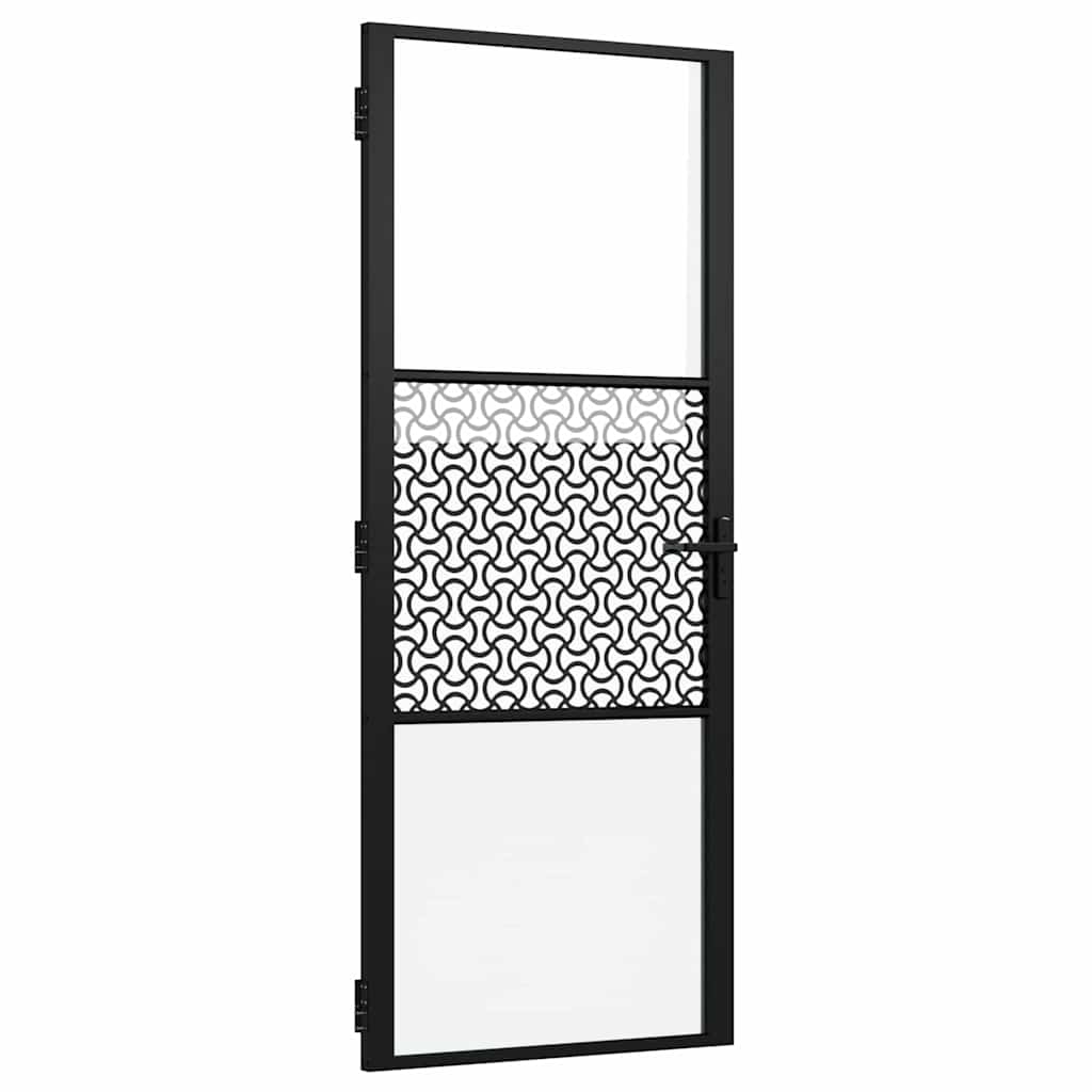 Glazen deur Fretwerk Zwart 83 x 3,5 x 201,5 cm Aluminium is nu te koop bij PeponiXL, paradijselijk wonen!