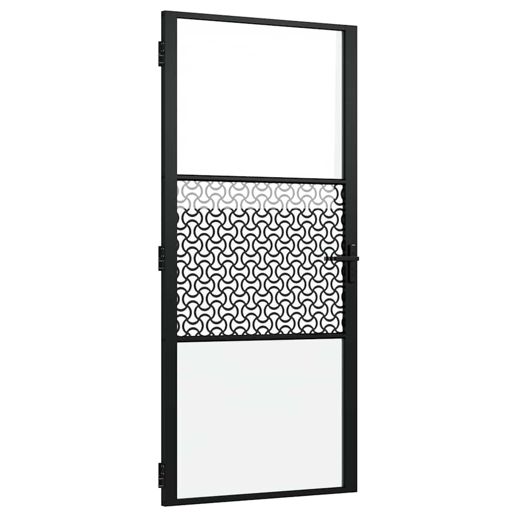Glazen deur Fretwerk Zwart 93 x 3,5 x 201,5 cm Aluminium is nu te koop bij PeponiXL, paradijselijk wonen!