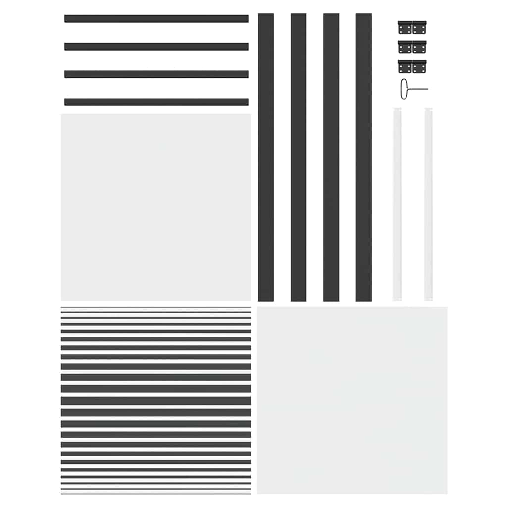 Glazen deur Gestreept Zwart 76 x 3.5 x 201.5 cm Aluminium is nu te koop bij PeponiXL, paradijselijk wonen!