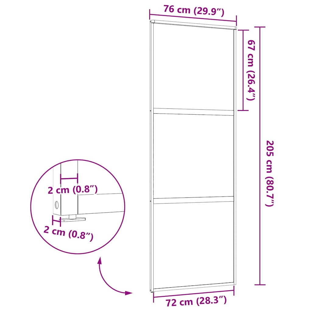 Glazen deur Fretwerk Zwart 76 x 2 x 205 cm Aluminium is nu te koop bij PeponiXL, paradijselijk wonen!